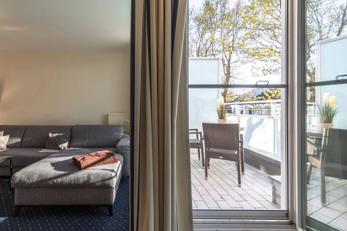 Krosse Krabbe Zingst - Ferienwohnung Krosse Krabbe Blick auf den Balkon
