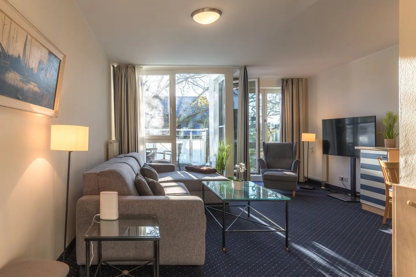 Krosse Krabbe Zingst - Ferienwohnung Krosse Krabbe Blick ins offene Wohnzimmer