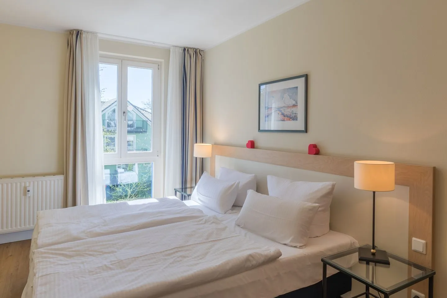 Herzmuschel Zingst - Ferienwohnung Herzmuschel Schlafzimmer mit Doppelbett
