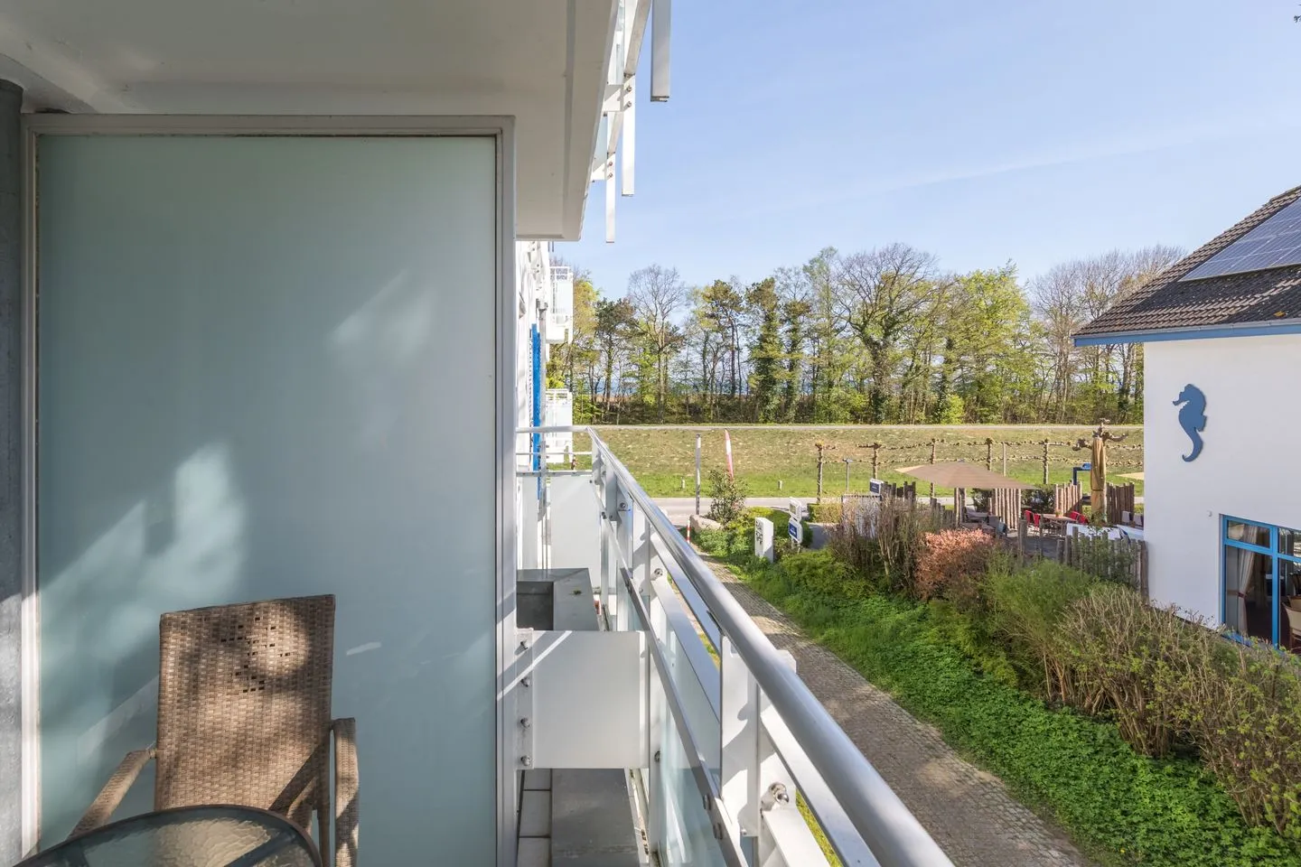 Leuchtturm Zingst - Ferienwohnung Leuchtturm Balkon mit Blick auf die Ostsee