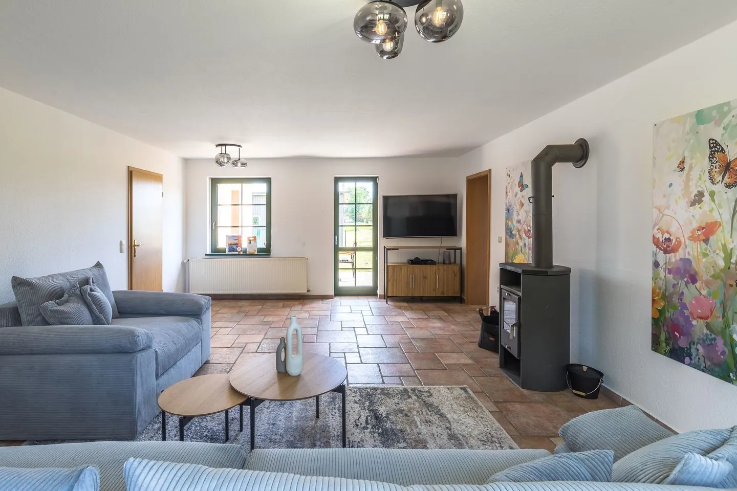 WiesenQuartier Penkow - Ferienhaus Wiesenquartier Penkow Wonzimmer mit Kamin