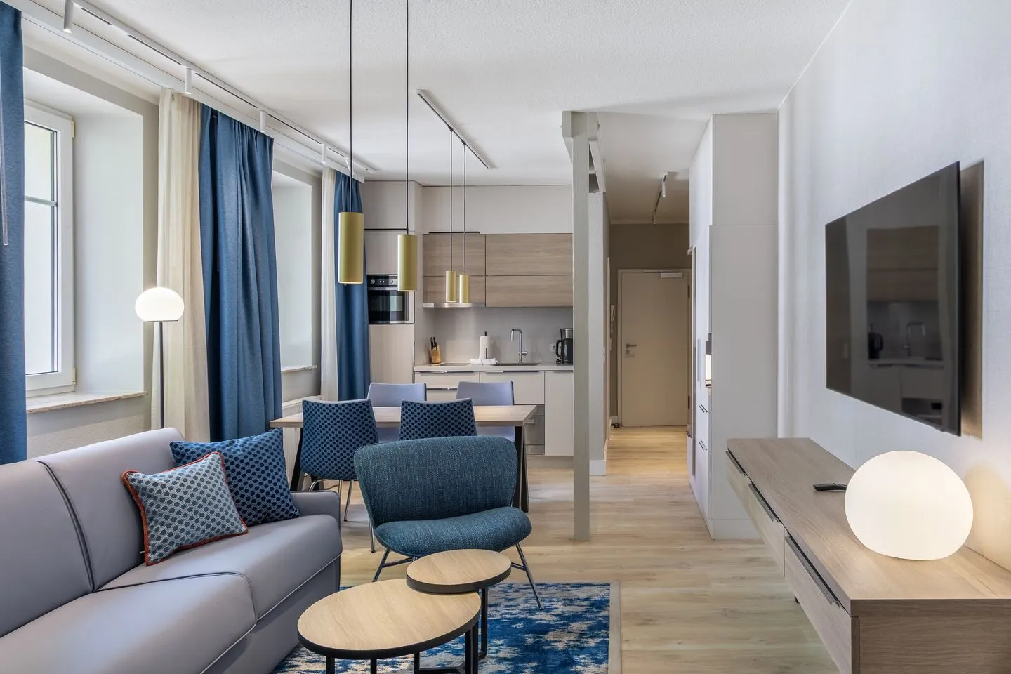 Hafendomicil Kleines Meer Waren (Müritz) - Ferienwohnung Hafendomicil Kleines Meer Waren offener Wohnbereich