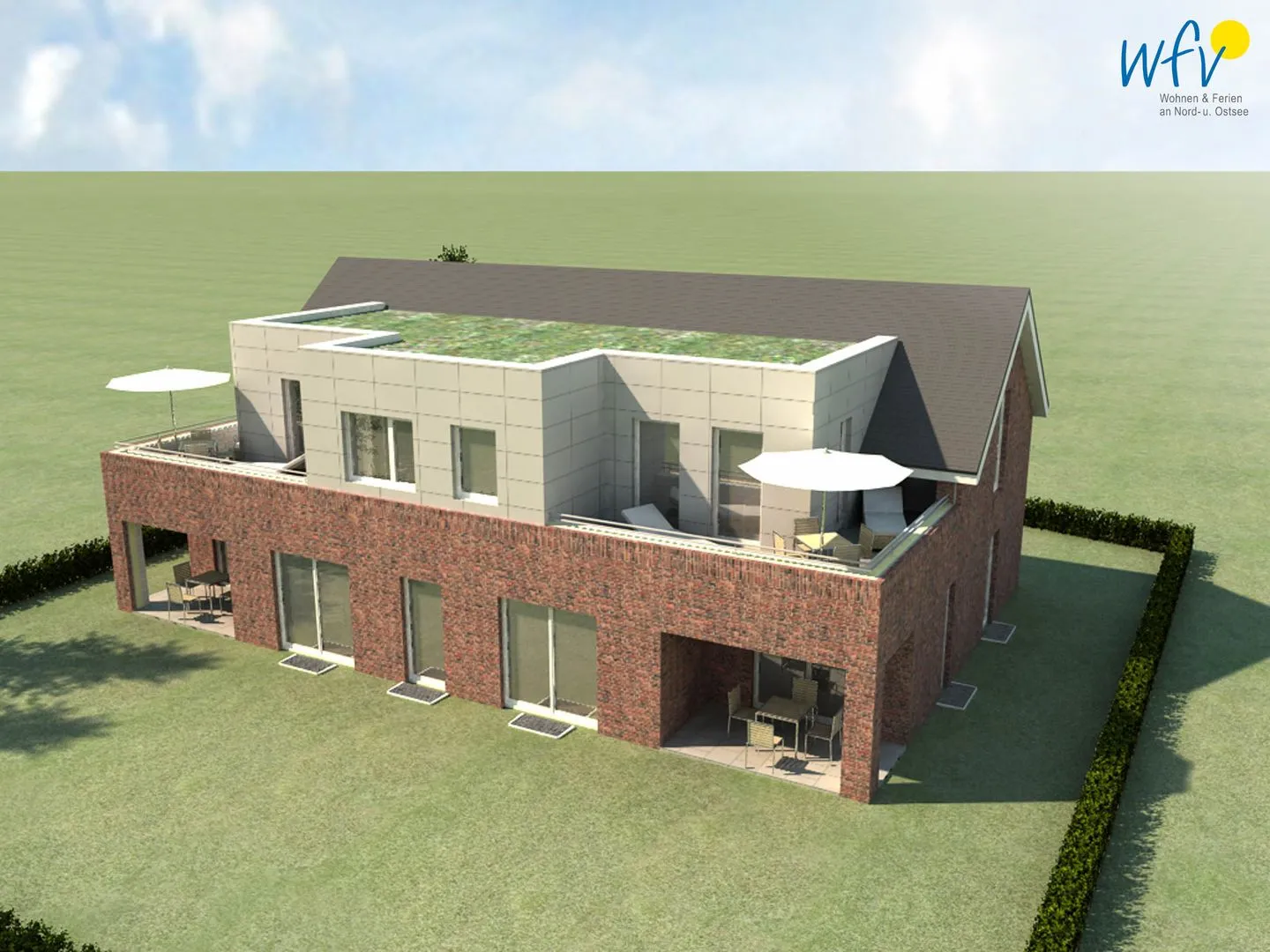 Haus Damenpfad 4 Ferienwohnung Grüne Ecke Wangerooge - Hauptansicht