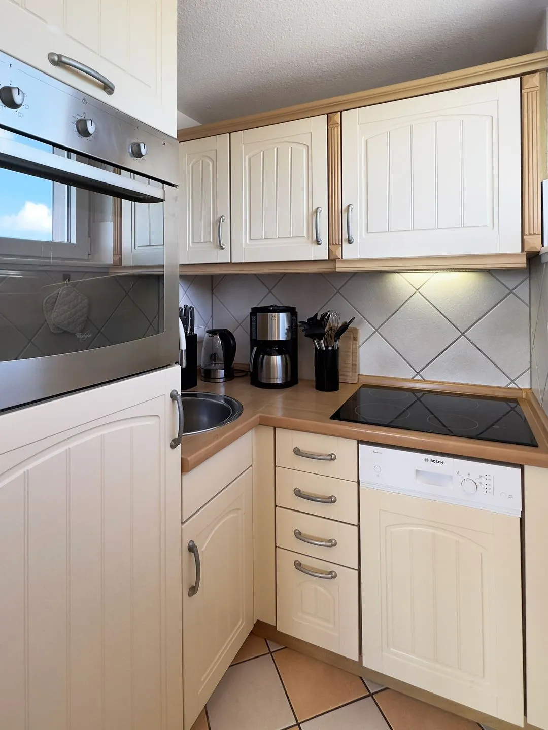 Haus Nordenlicht Ferienwohnung Kiek-ut Wittdün auf Amrum - Küche / Küchenzeile