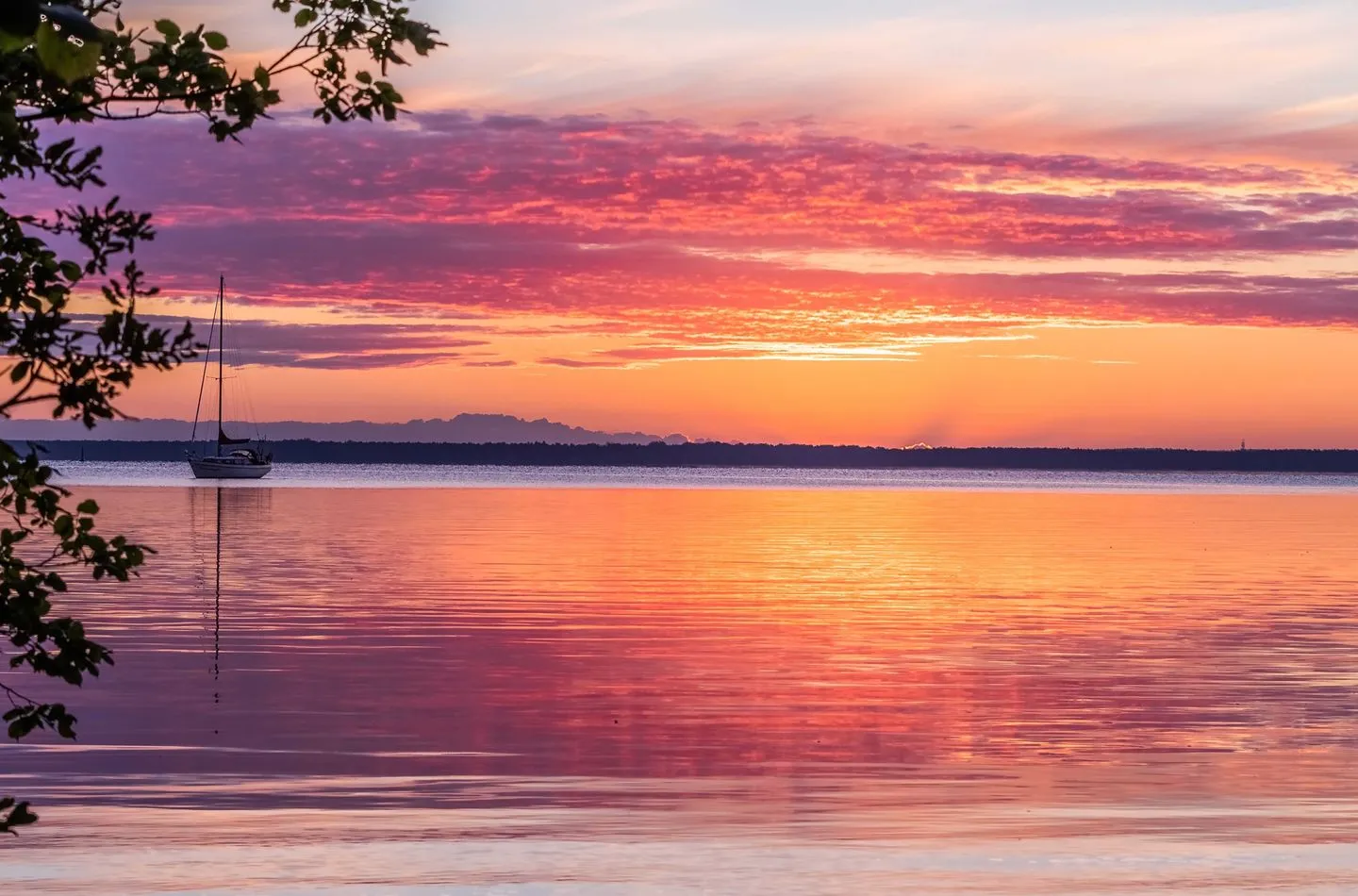 MöwenNest Silz - Ferienhaus MöwenNest Sonnenuntergang über der Müritz