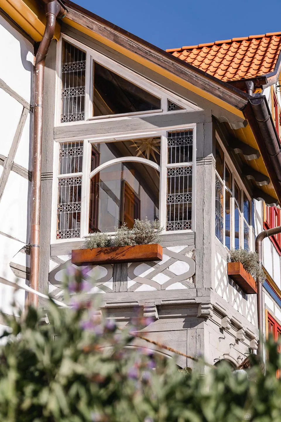 Ferienwohnung Landhaus Fröbel Thüringer Wald - Außenansicht des Erkers