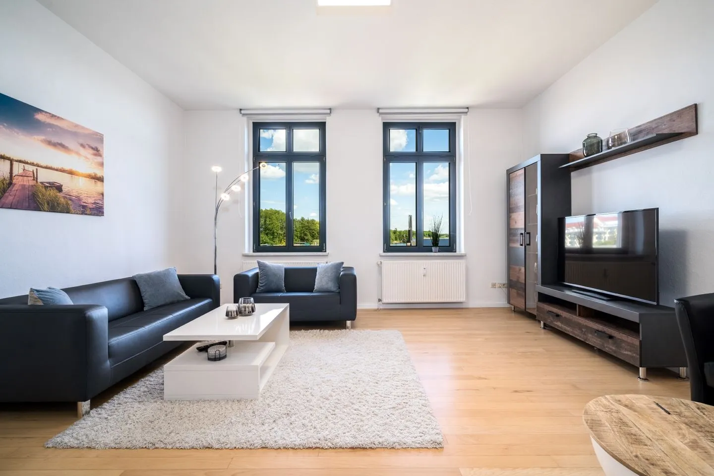 BlueSea Malchow - Ferienwohnung BlueSea in Malchow Blick in das Wohnzimmer