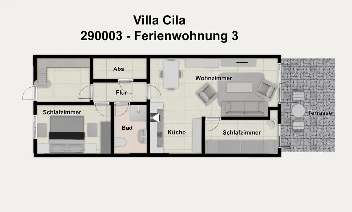 Villa Cila Ferienwohnung 3 Wangerooge - Grundriss