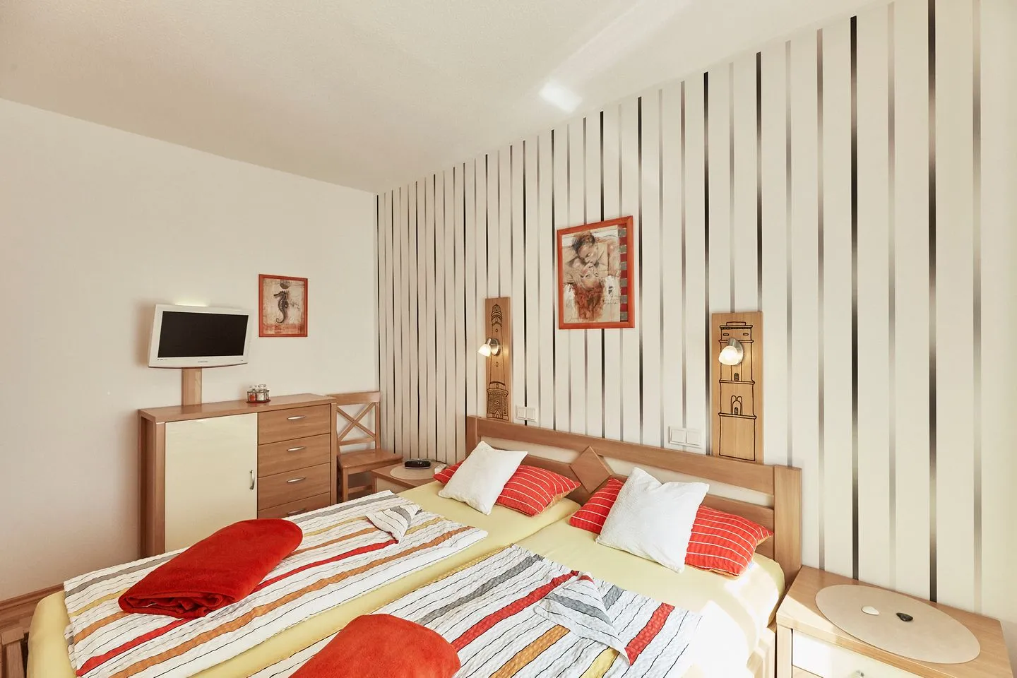 Haus Stella Maris - Ferienwohnung Lichtblick Borkum - Schlafzimmer