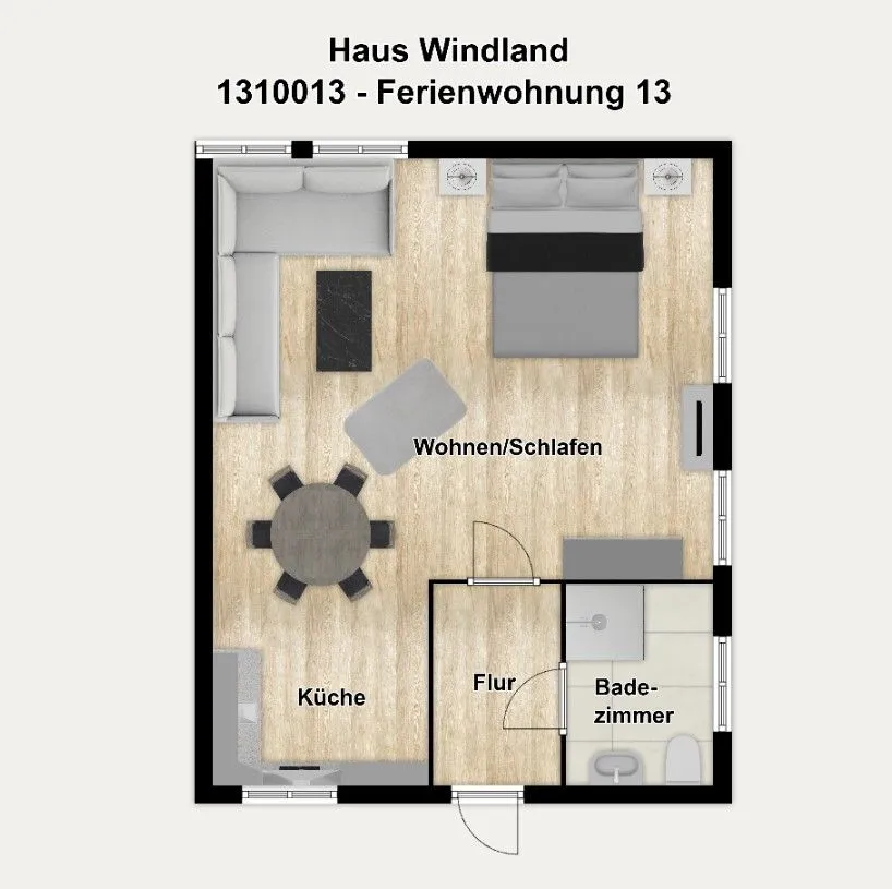 Haus Windland Ferienwohnung 13 Rügen - Dranske - Grundriss