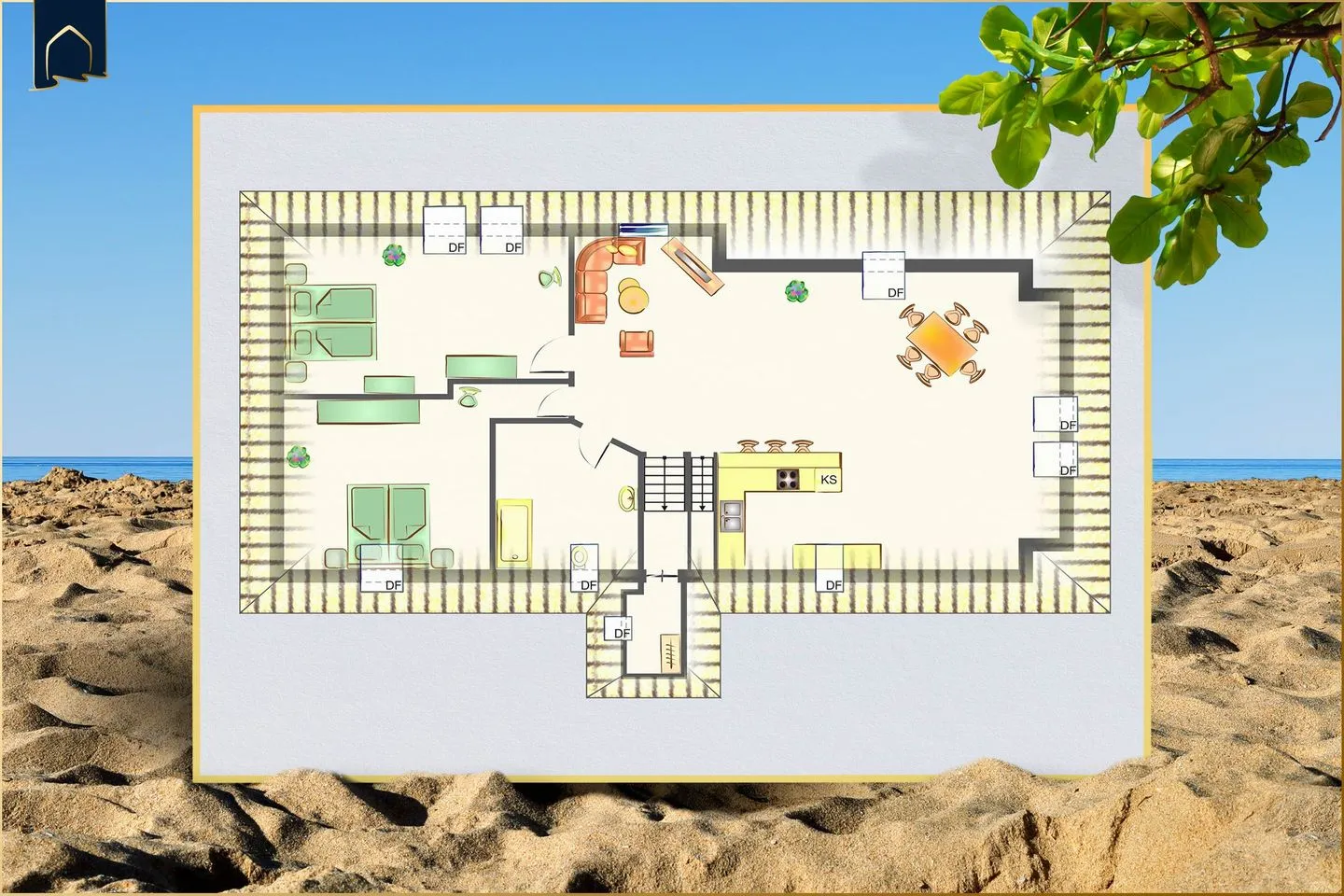 Ferienwohnung Dock12C Ostseebad Kölpinsee - Grundriss