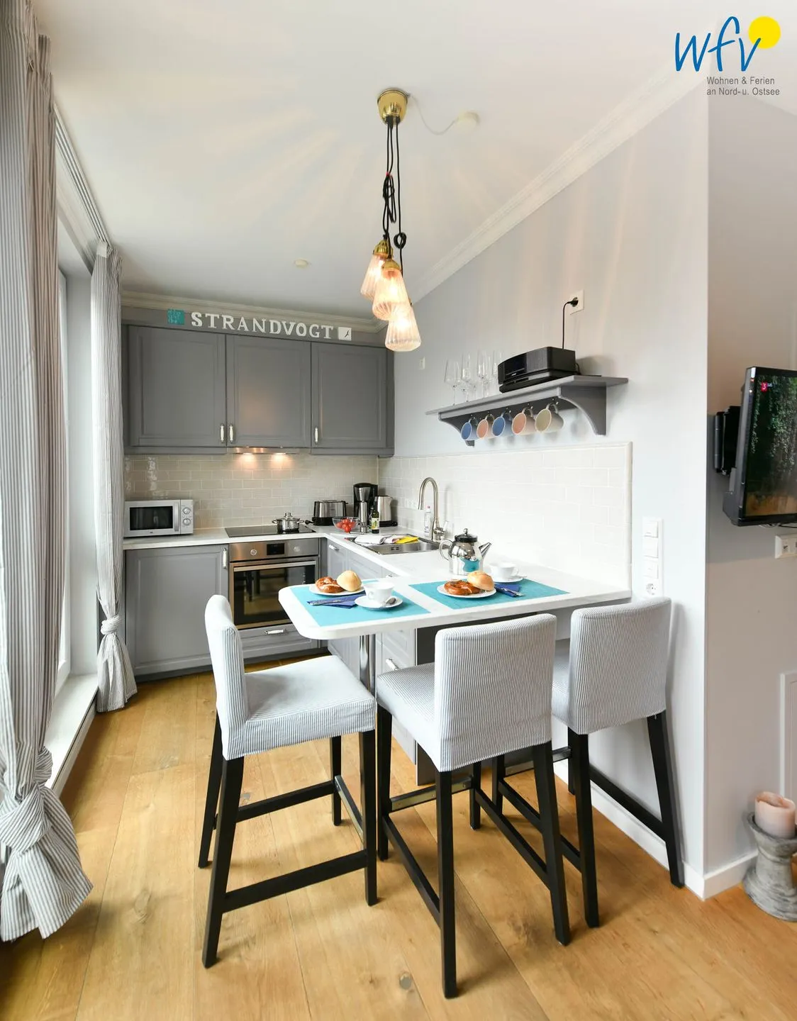 Villa Dorfgroden Ferienwohnung Strandvogt Wangerooge - Küche / Küchenzeile