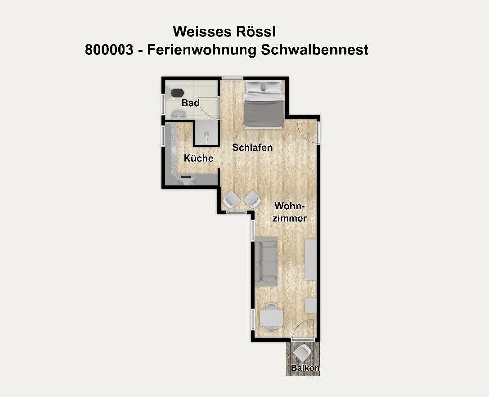 Weisses Rössl Ferienwohnung Schwalbennest Rügen - Binz - Grundriss