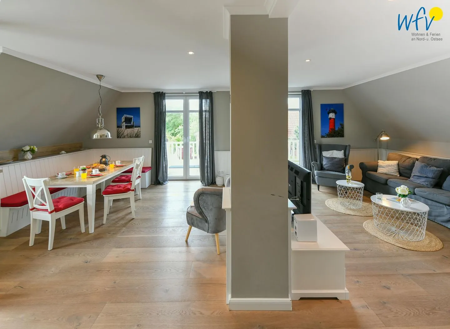 Ferienhaus Charlotte 48 Ferienwohnung große Charlotte Wangerooge - Wohnzimmer