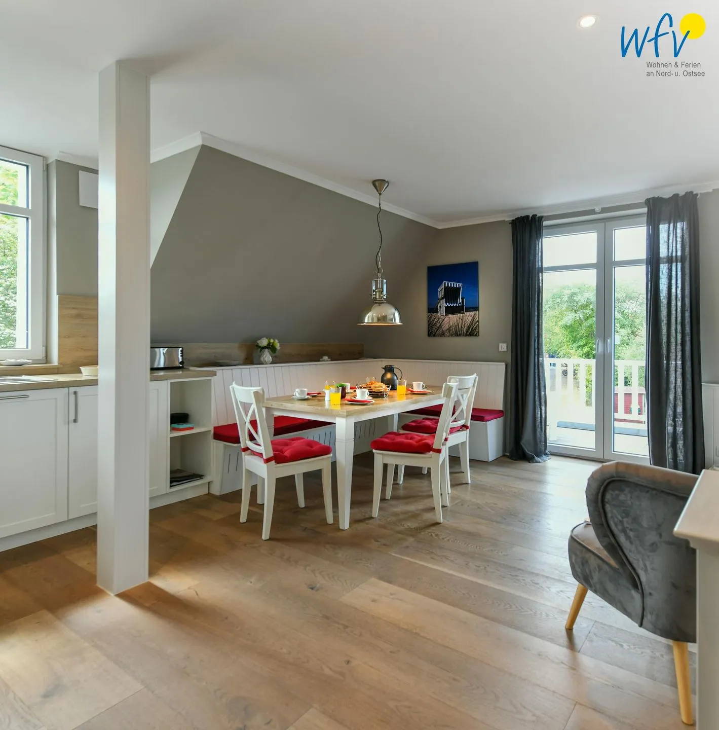 Ferienhaus Charlotte 48 Ferienwohnung große Charlotte Wangerooge - Essbereich
