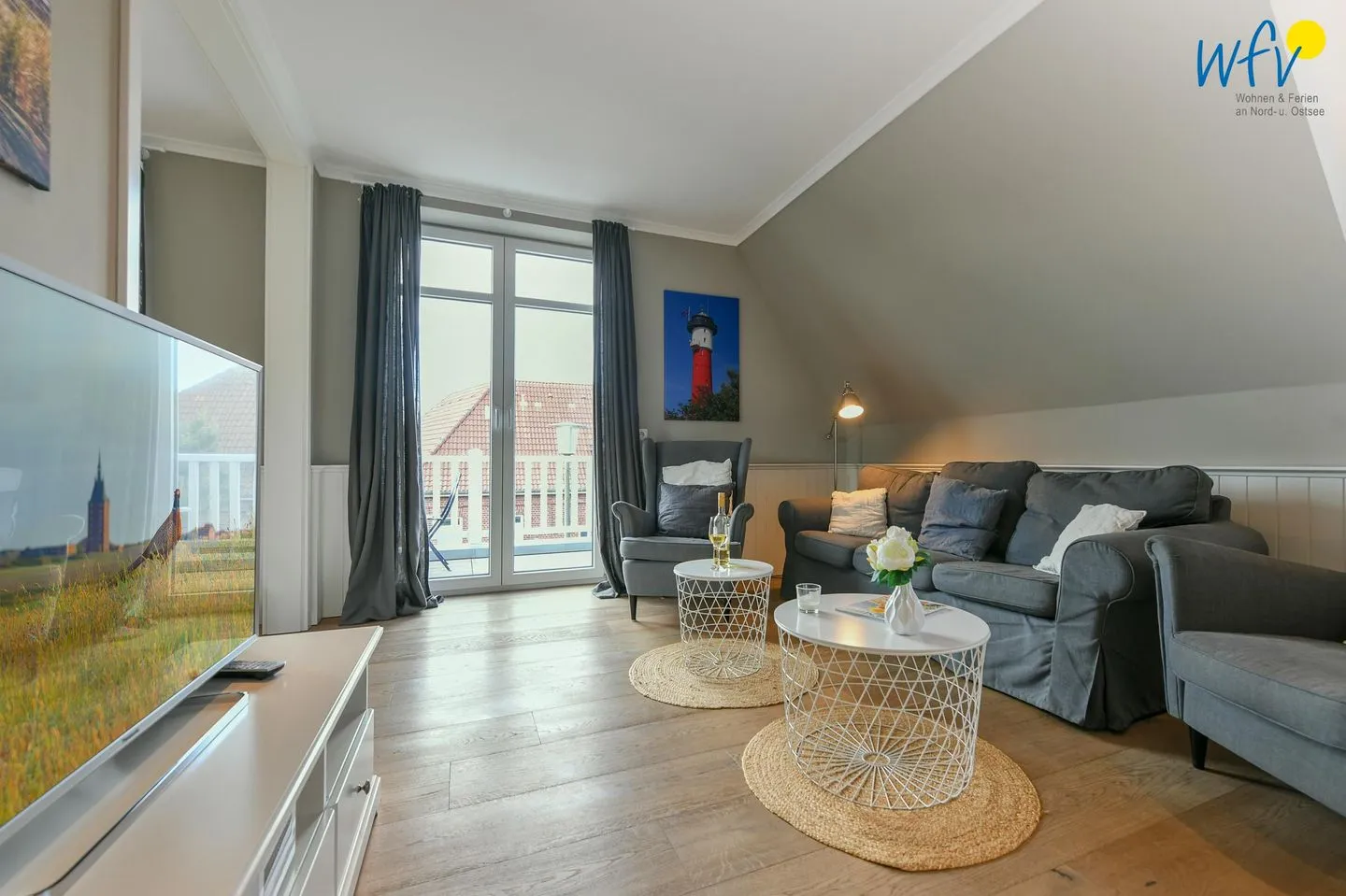 Ferienhaus Charlotte 48 Ferienwohnung große Charlotte Wangerooge - Wohnzimmer