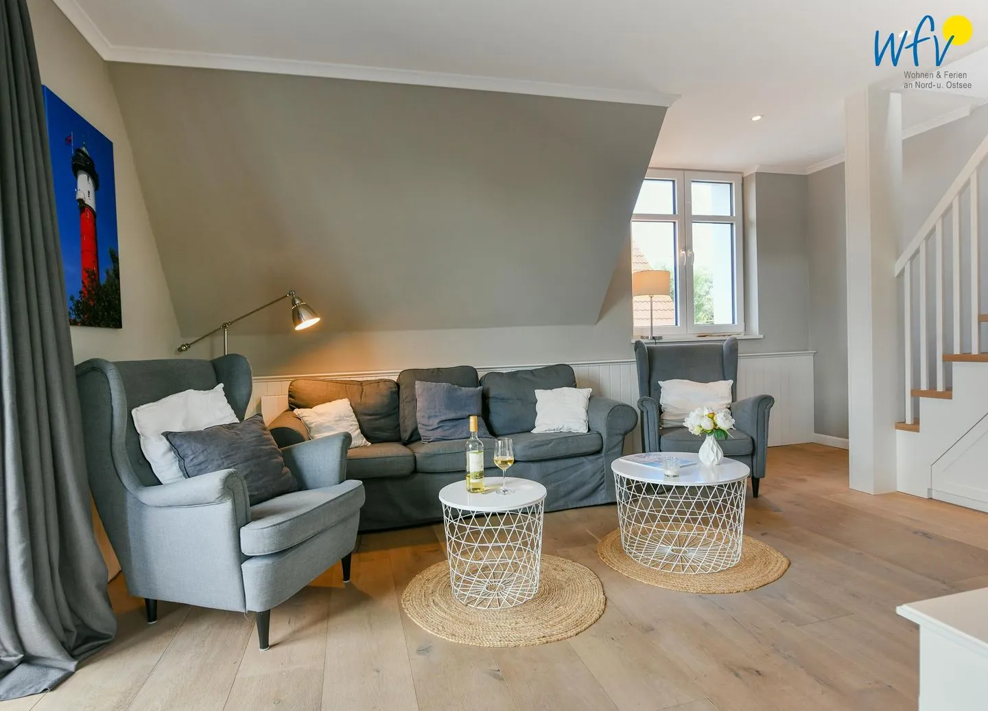 Ferienhaus Charlotte 48 Ferienwohnung große Charlotte Wangerooge - Wohnzimmer