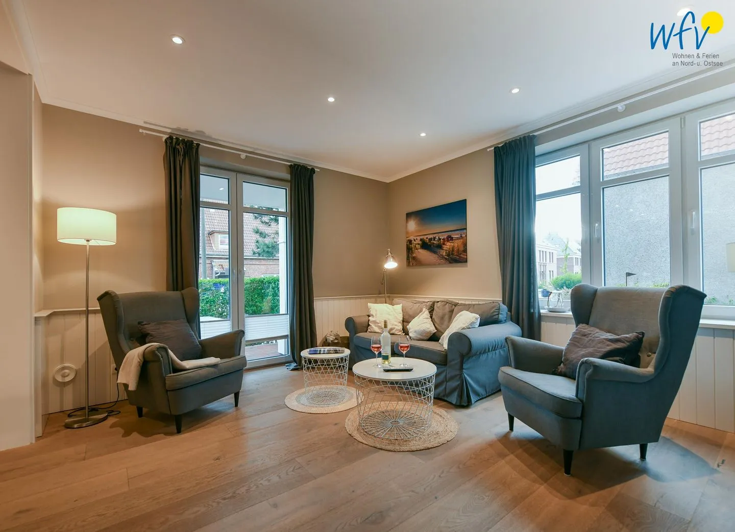 Ferienhaus Charlotte 48 Ferienwohnung kleine Charlotte Wangerooge - Wohnzimmer