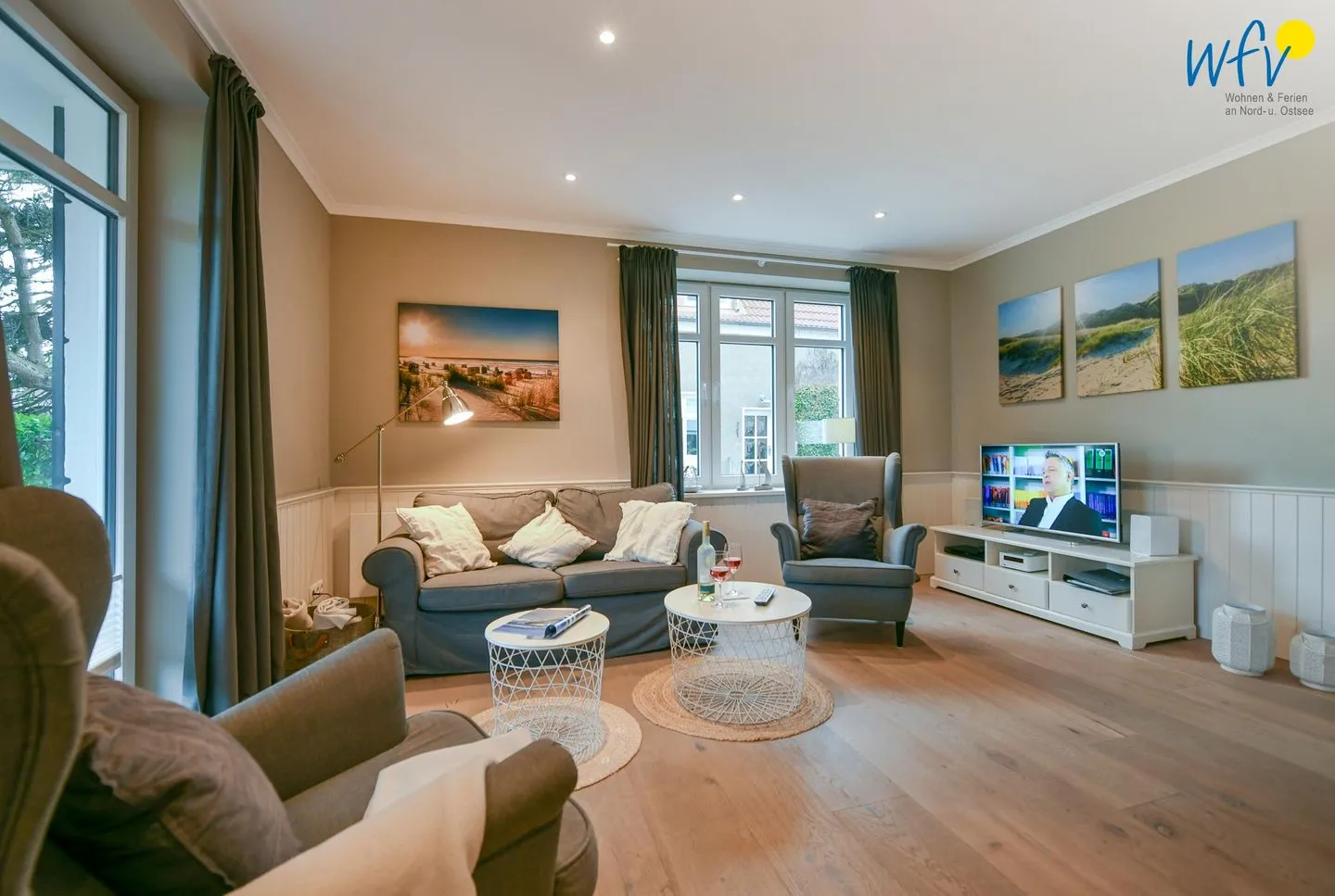 Ferienhaus Charlotte 48 Ferienwohnung kleine Charlotte Wangerooge - Wohnzimmer