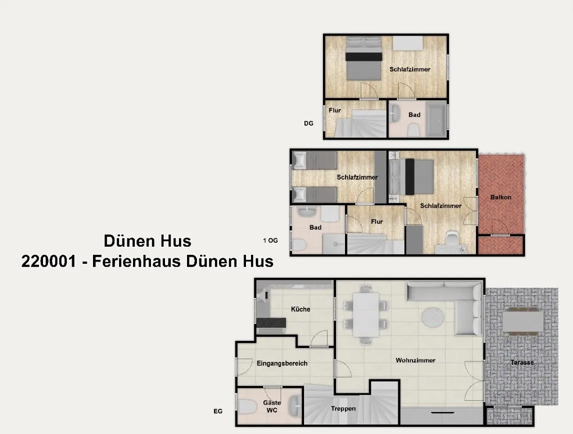 Ferienhäuser Jadehörn Ferienhaus Dünen Hus Wangerooge - Grundriss