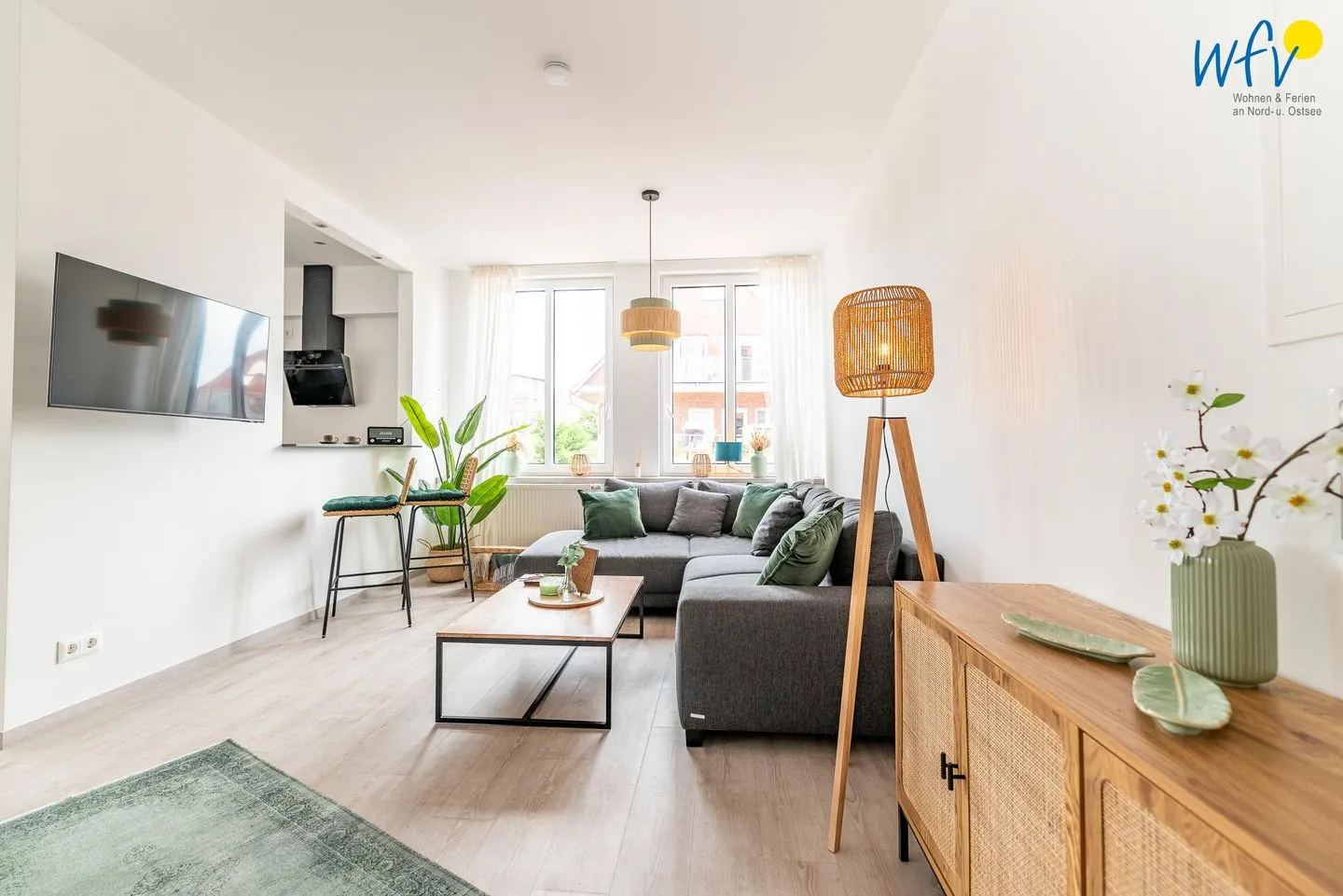 Haus Hummer Köbes Ferienwohnung Paul Juist - Wohnzimmer