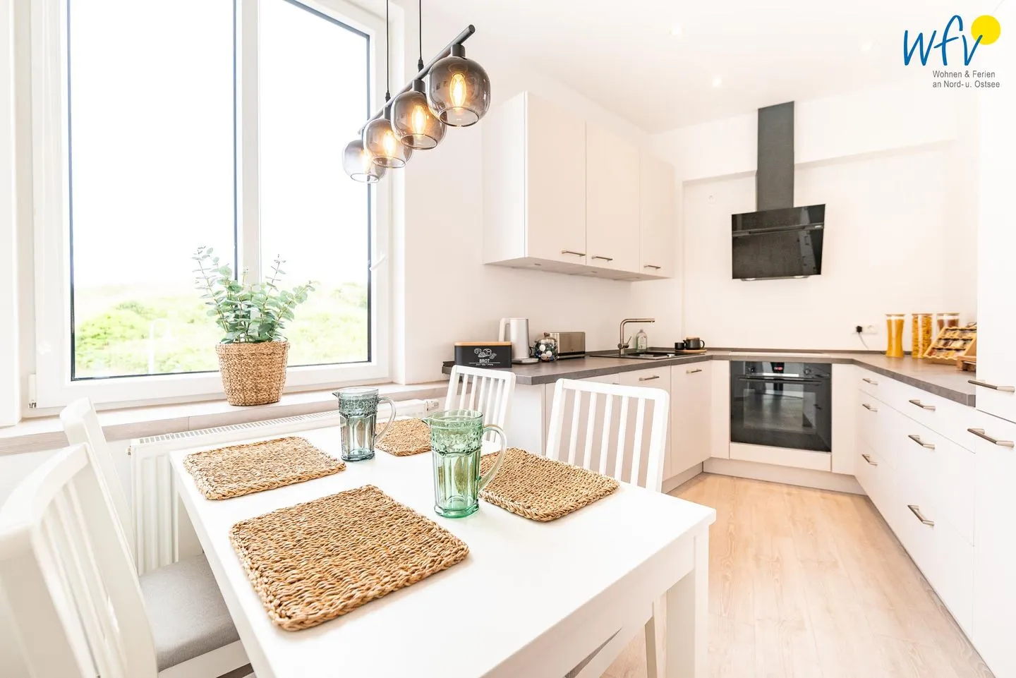 Haus Hummer Köbes Ferienwohnung Paul Juist - Küche / Küchenzeile