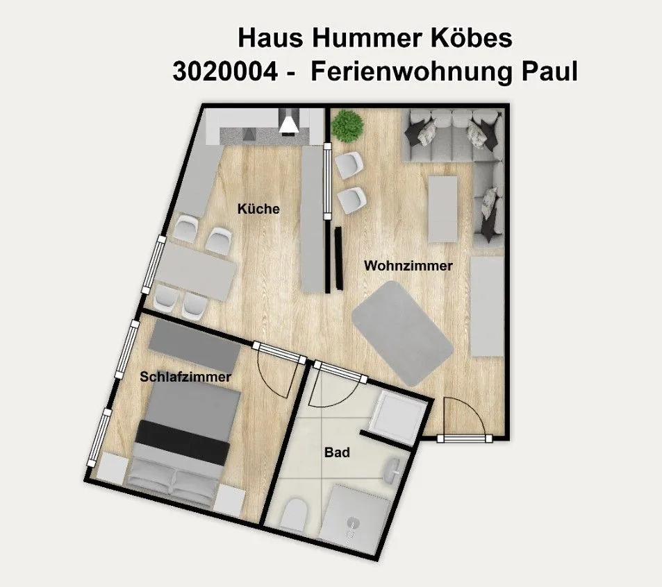 Haus Hummer Köbes Ferienwohnung Paul Juist - Grundriss