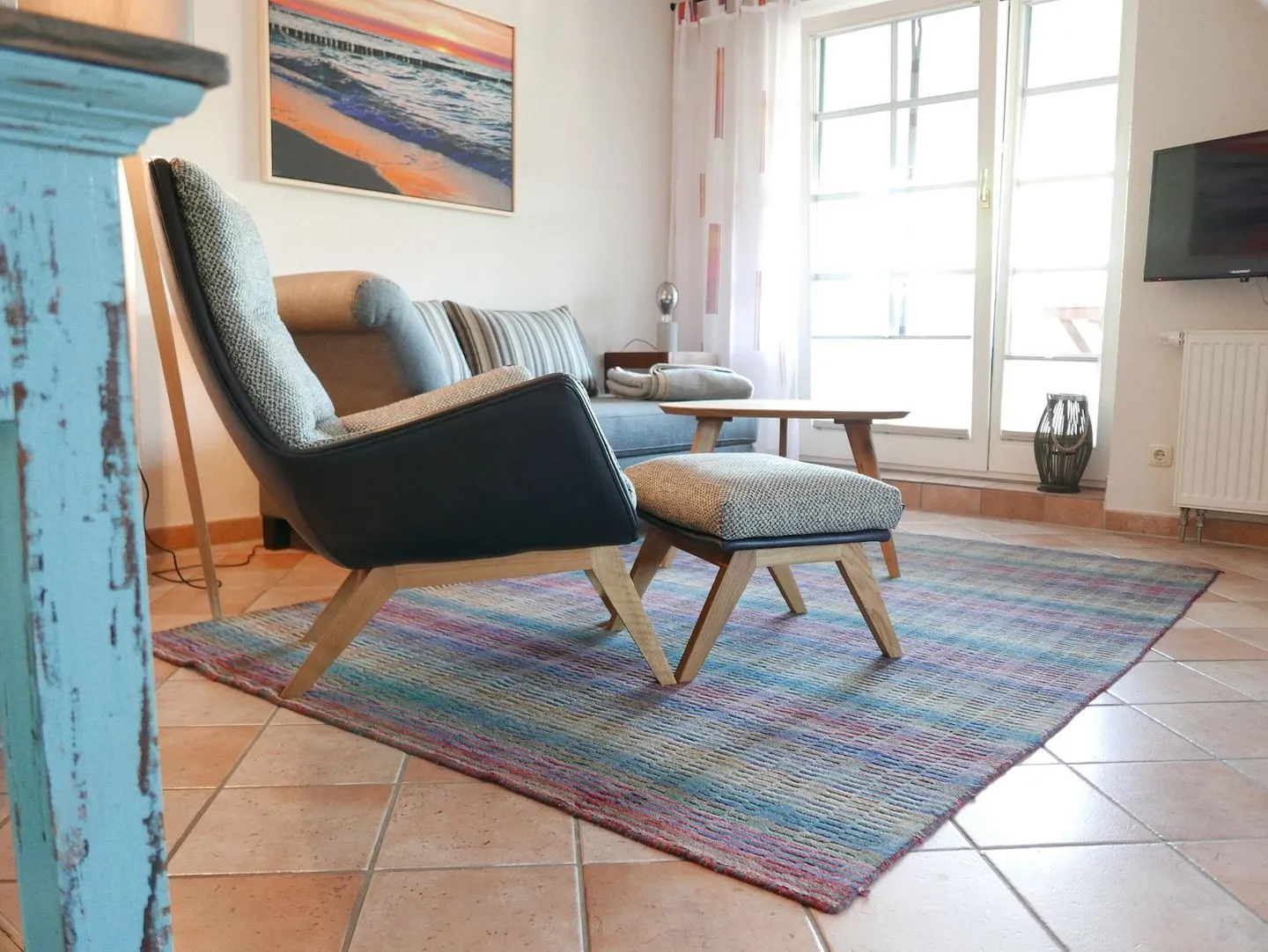 Störtebekerstraße 9 - Wohnung 6 Ostseeheilbad Zingst - Wohnbereich mit Sofa und Sessel