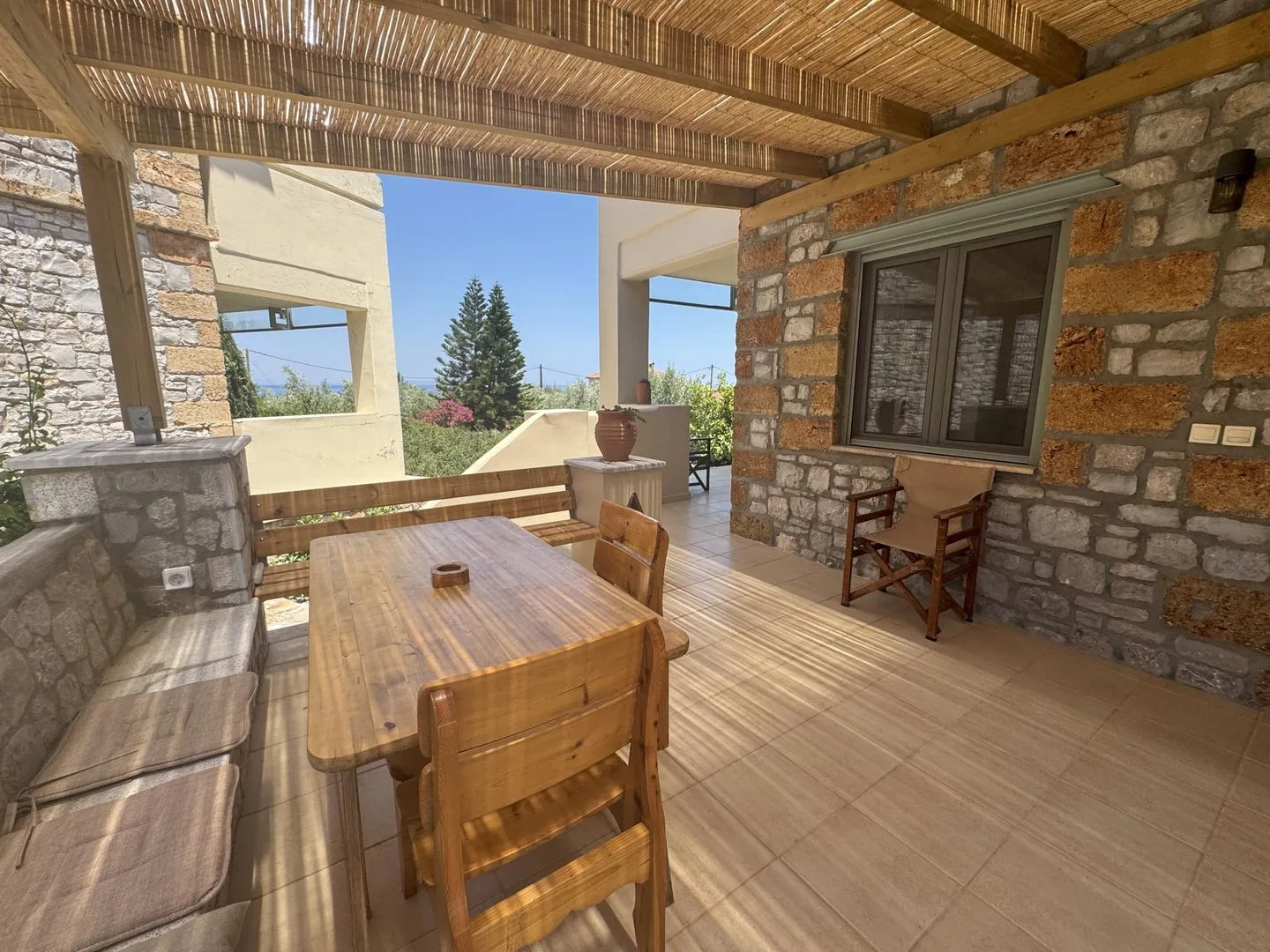 Nanita Stone House Poulithra - Terrasse