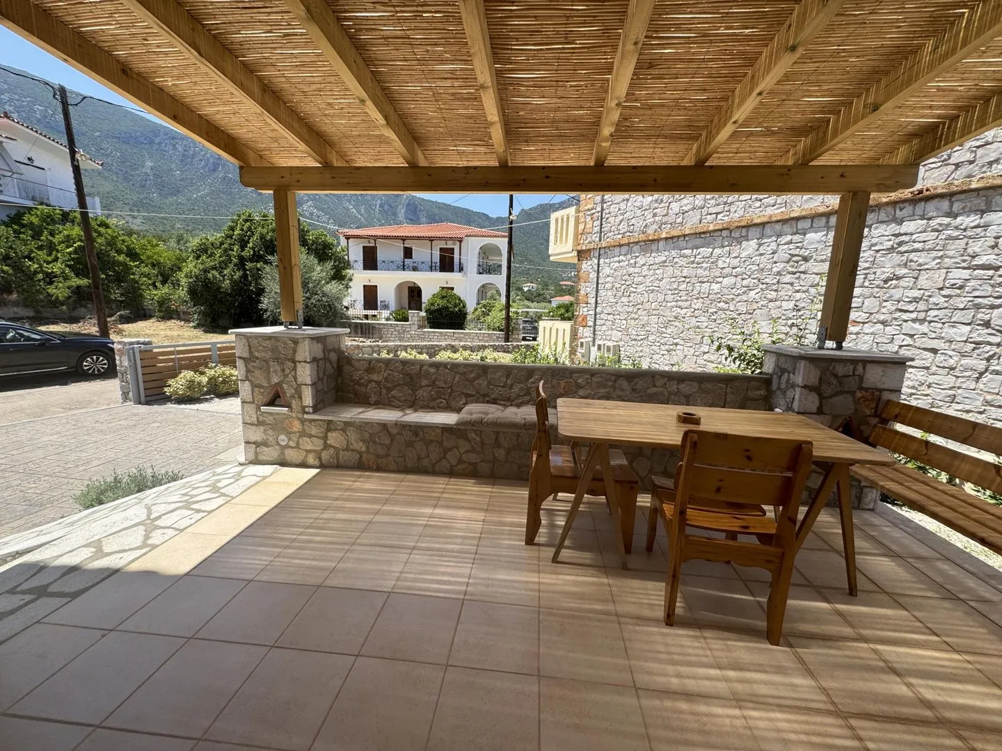 Nanita Stone House Poulithra - Terrasse