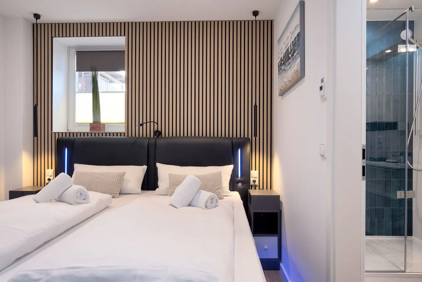 FeWo Silbermöwe - Meerblick,Terrasse, Sauna, Fitness Sassnitz - Schlafzimmer