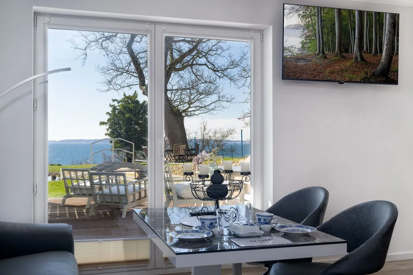 FeWo Silbermöwe - Meerblick,Terrasse, Sauna, Fitness Sassnitz - Wohnzimmer