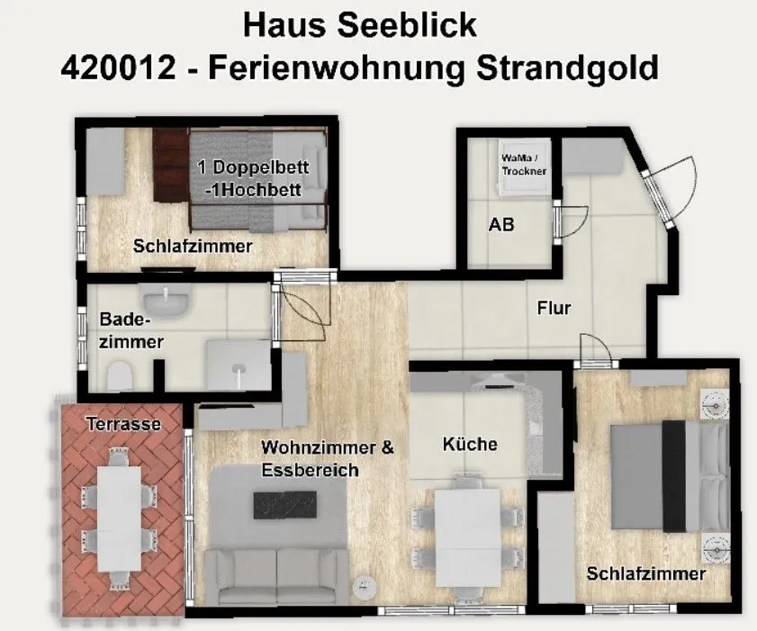 Haus Seeblick Ferienwohnung Strandgold Wangerooge - Grundriss