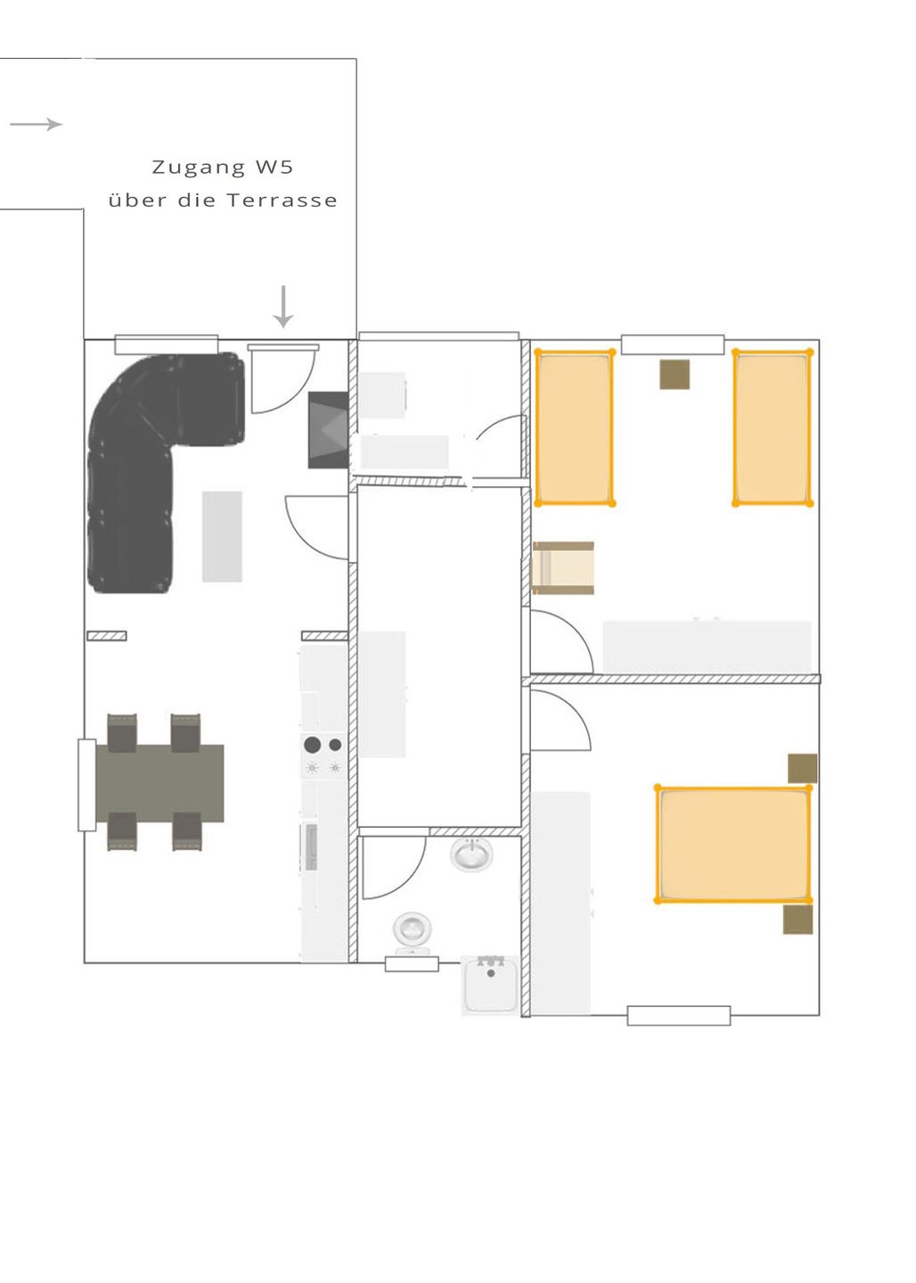 Haus Nordstrand - Ferienwohnung 5 Borkum - Grundriss