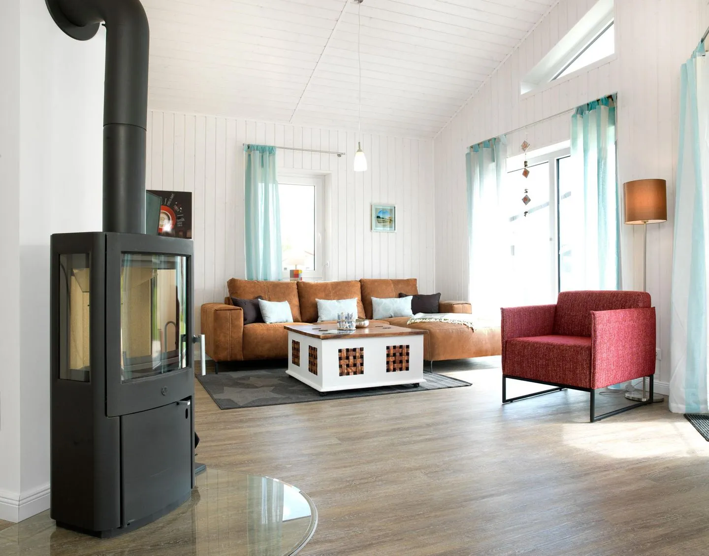 Dänisches Ferienhaus am Salzhaff, Ferienhaus "Midsommar" Vorwerk - Living room