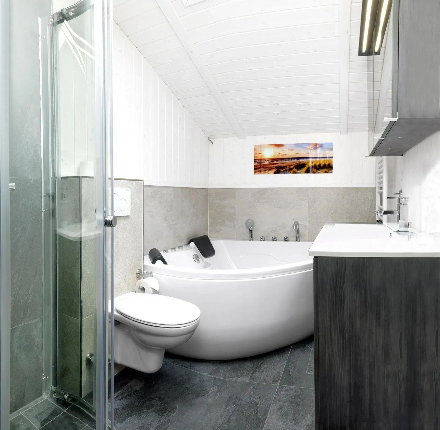Dänisches Ferienhaus am Salzhaff, Haus Wattläufer Vorwerk - Bathroom
