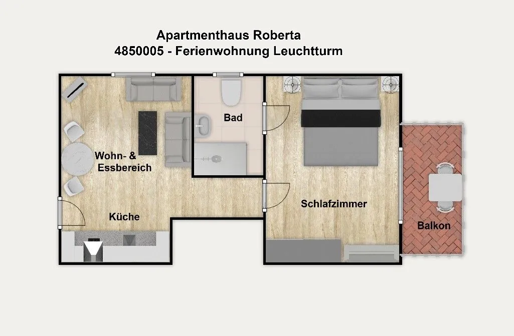 Apartmenthaus Roberta Ferienwohnung Leuchtturm Borkum - Grundriss