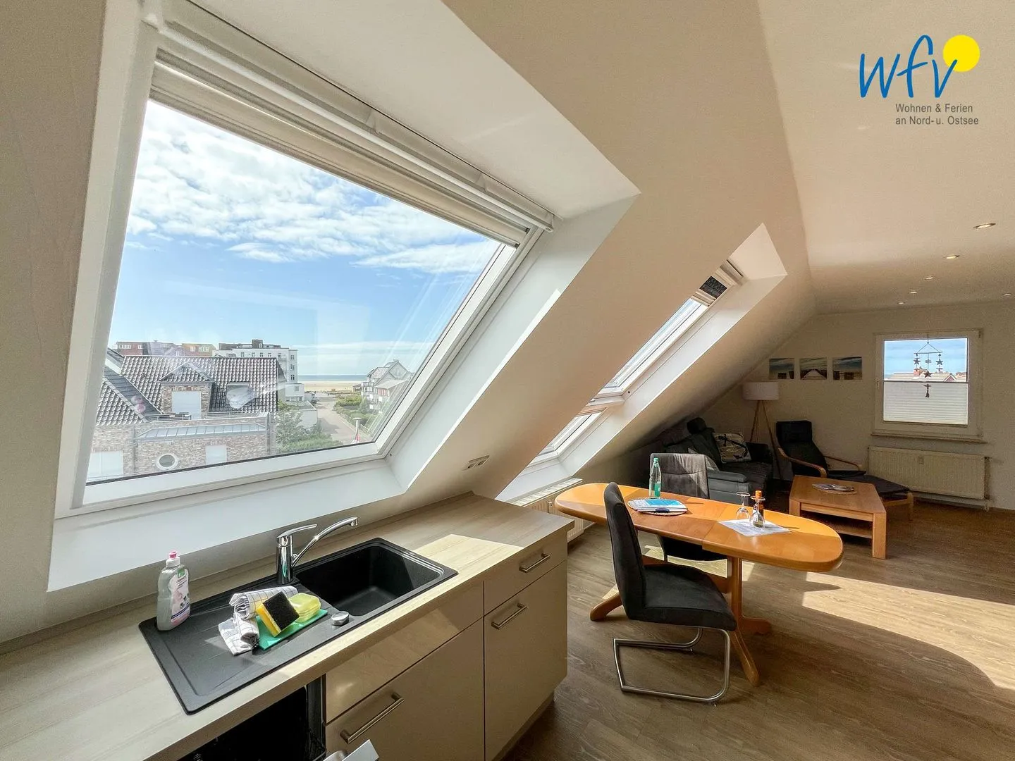 Apartmenthaus Roberta Ferienwohnung Meerblick Borkum - Wohnzimmer