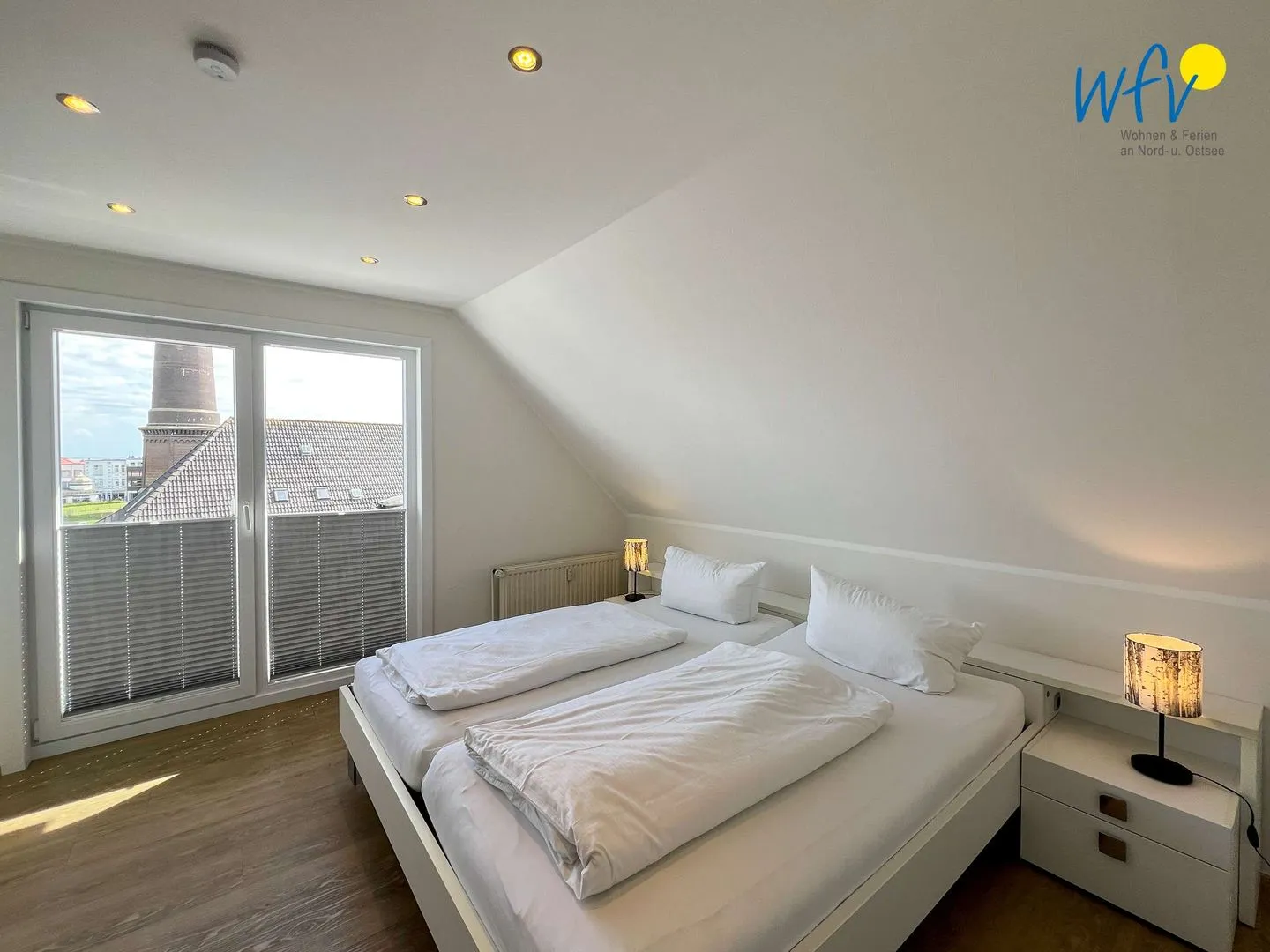 Apartmenthaus Roberta Ferienwohnung Meerblick Borkum - Schlafzimmer