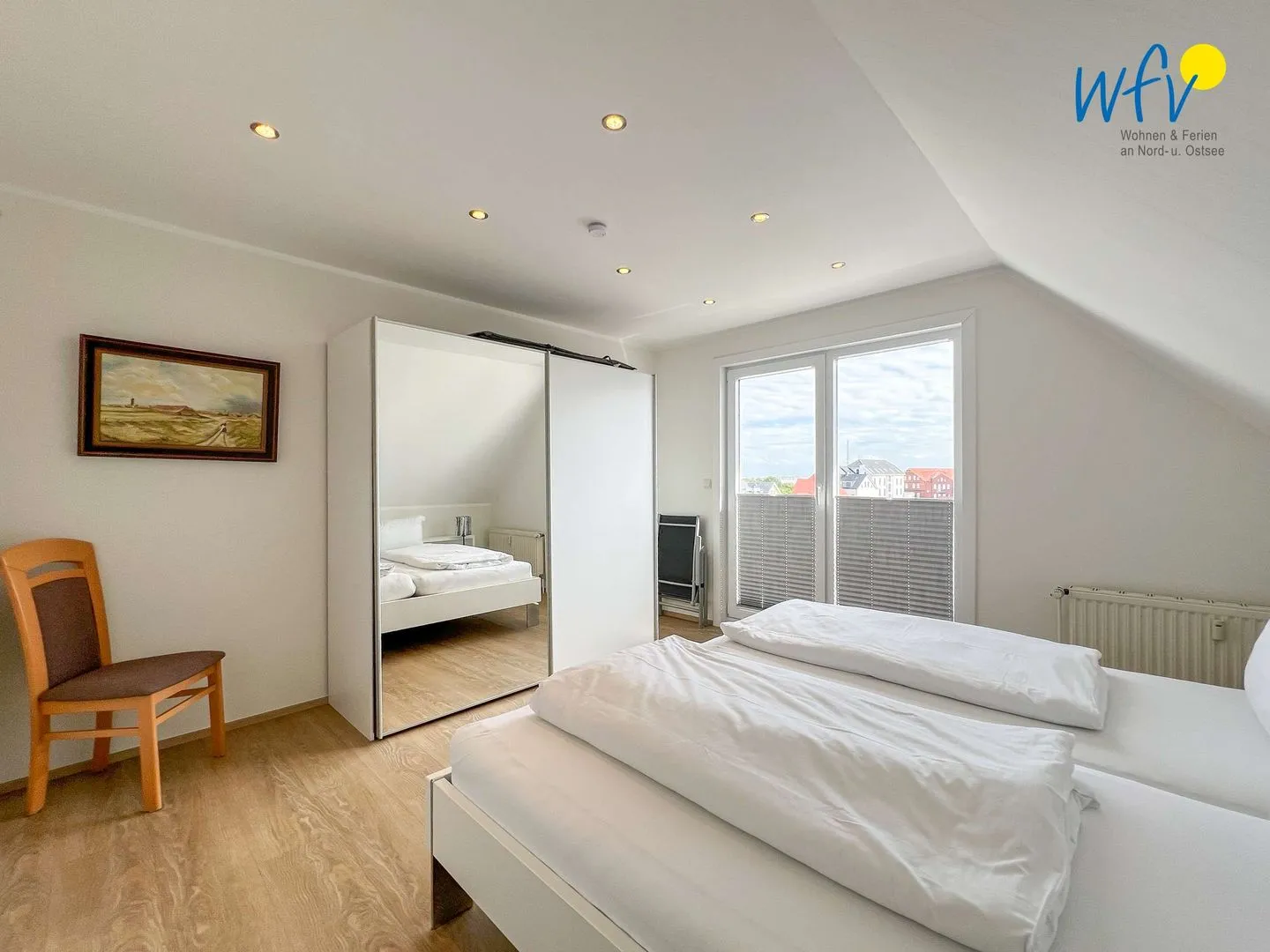 Apartmenthaus Roberta Ferienwohnung Meerblick Borkum - Schlafzimmer