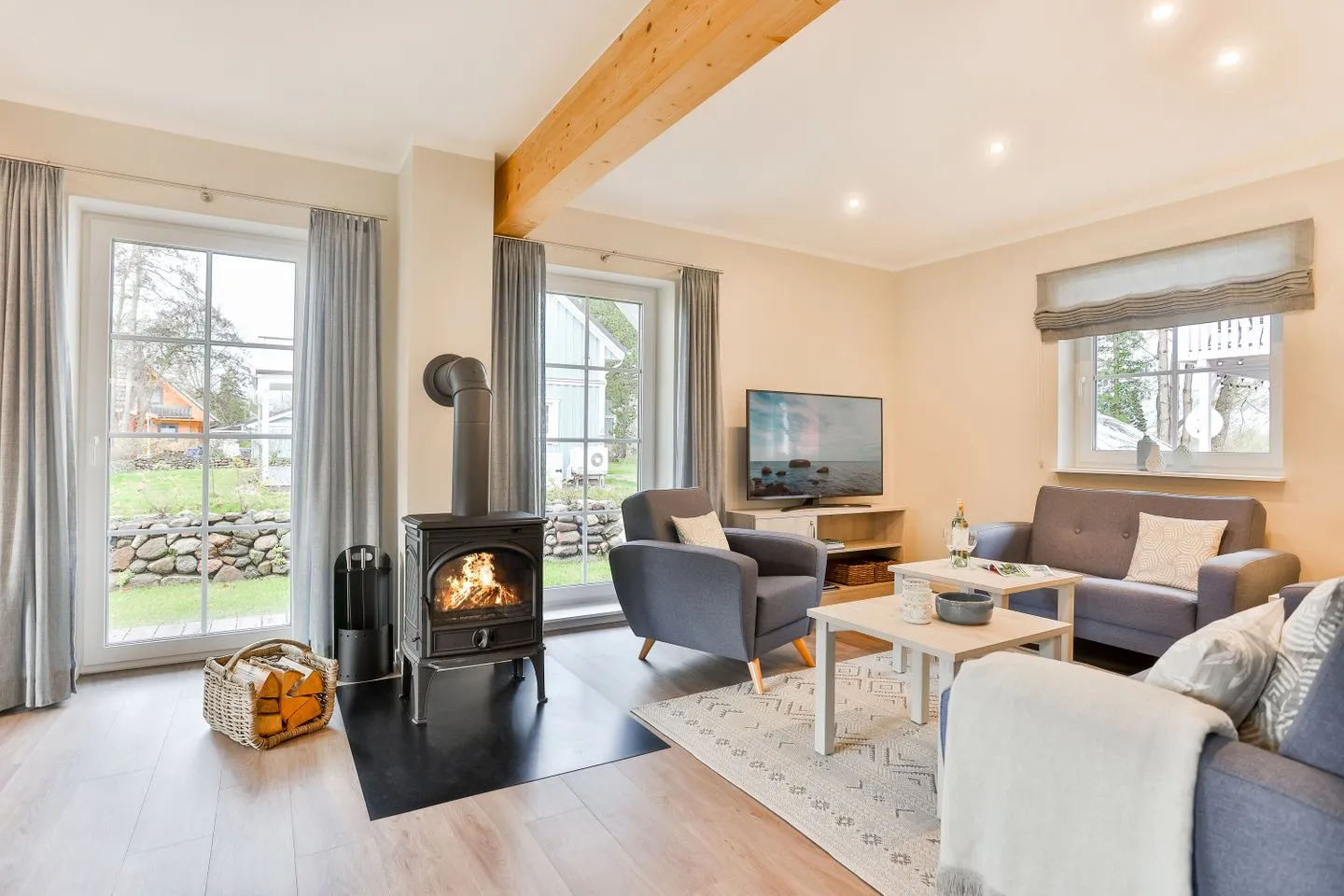 Ferienhaus Hygge Wiek - Wohnzimmer