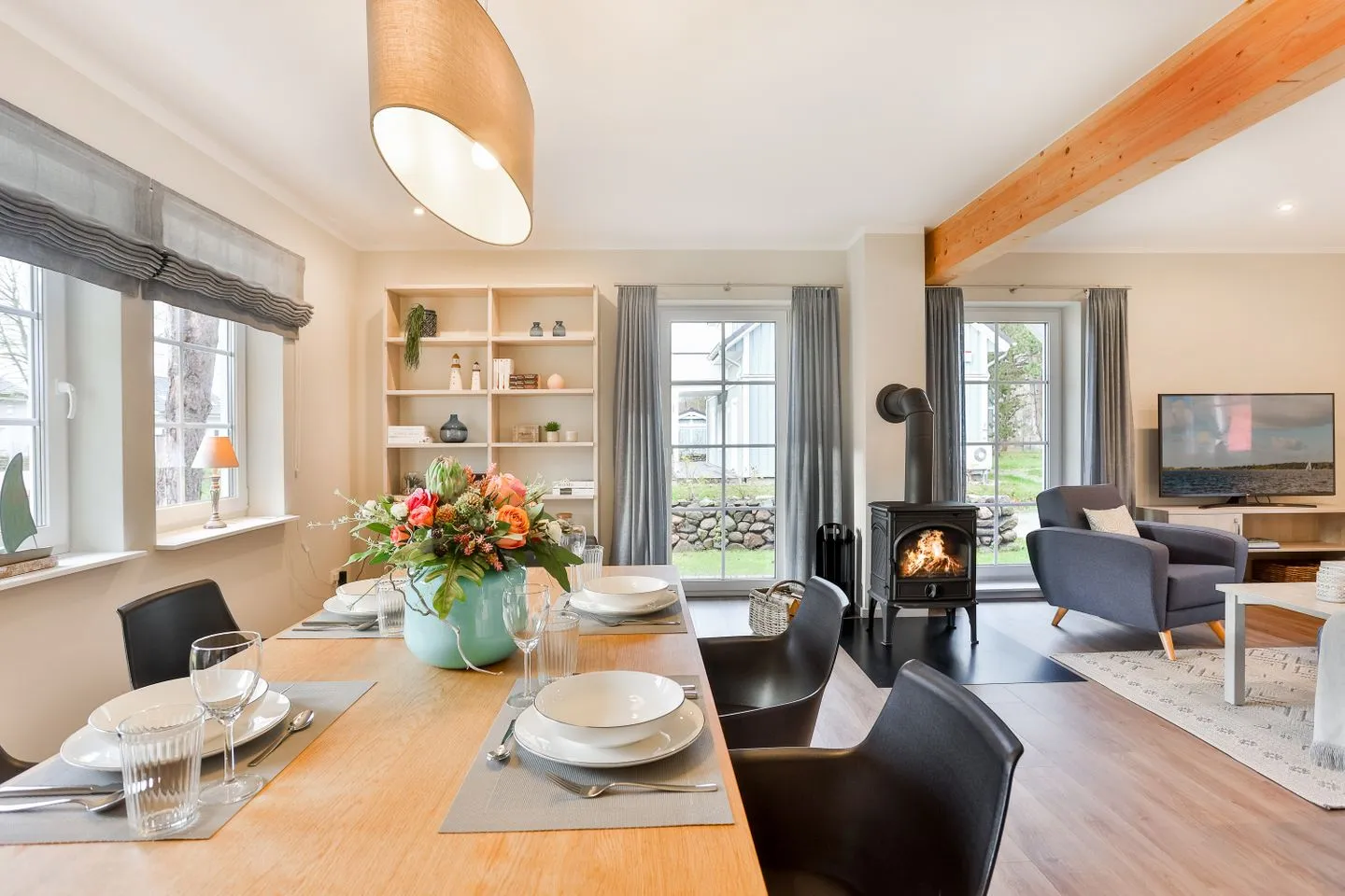 Ferienhaus Hygge Wiek - Wohnzimmer