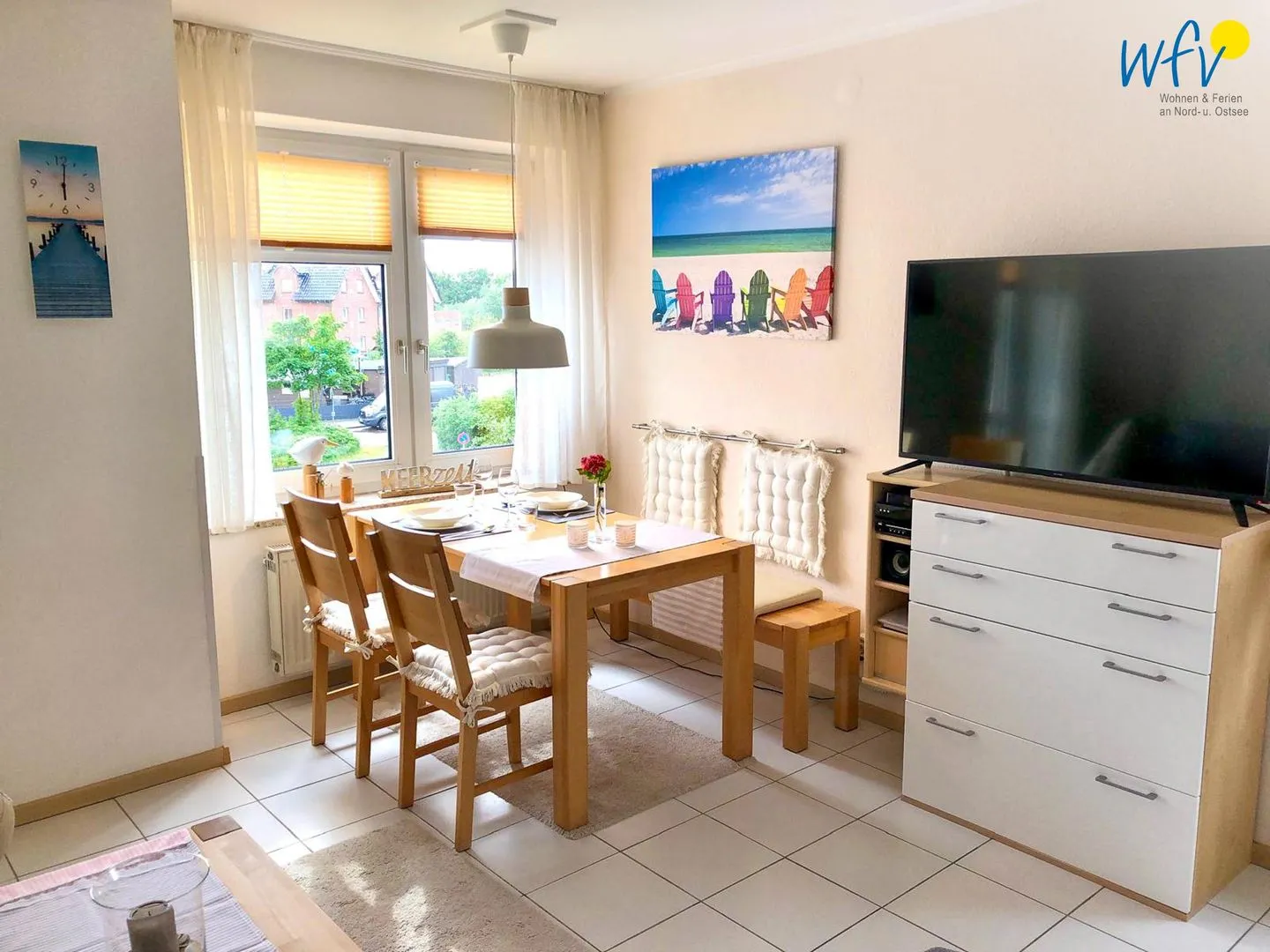 Strandhus Ferienwohnung MeerZeit Borkum - Wohnzimmer