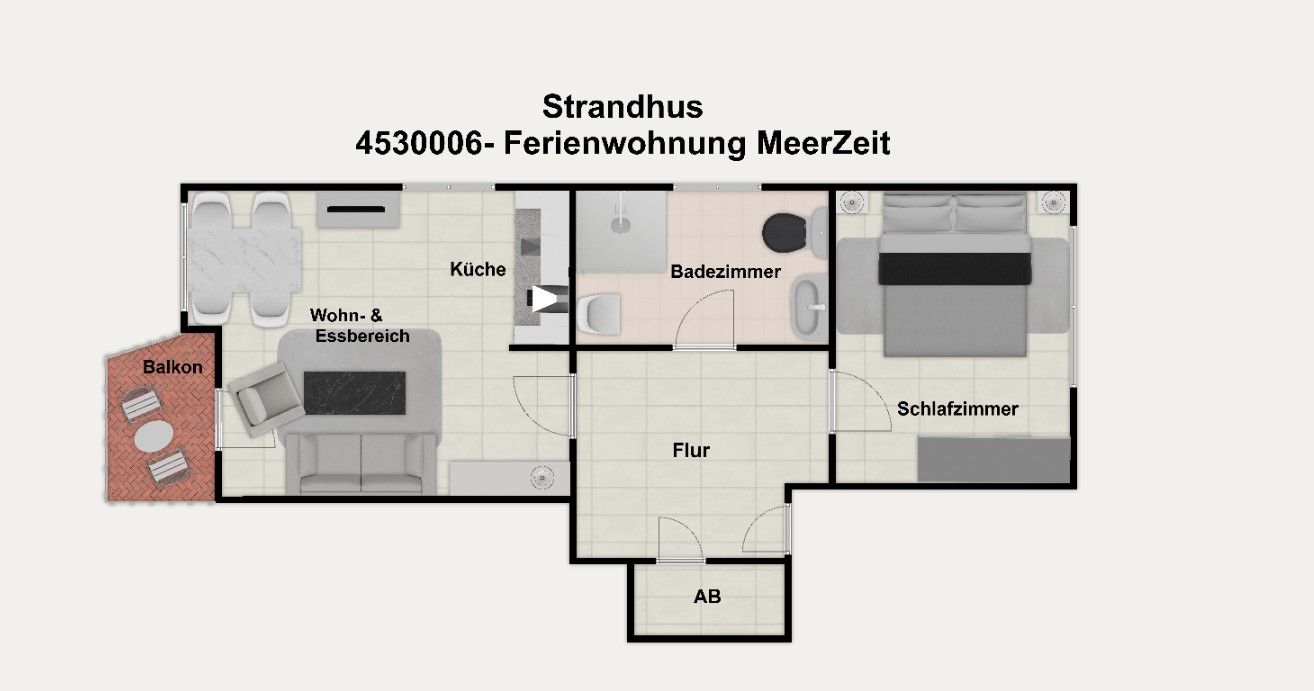 Strandhus Ferienwohnung MeerZeit Borkum - Grundriss
