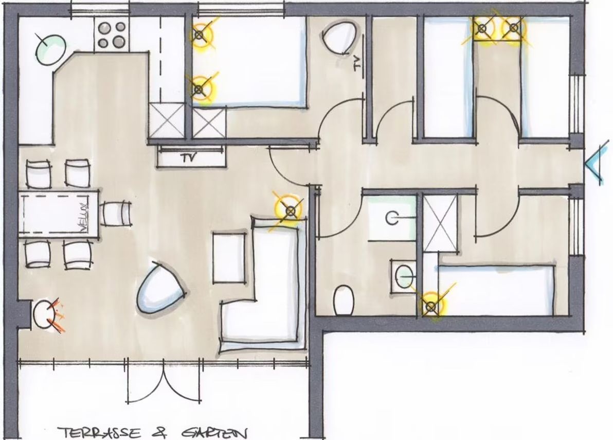  Lille Hus Flensburger Förde - Grundriss Ferienhaus Lille Hus
