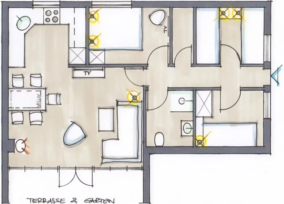 Lille Hus Flensburger Förde - Grundriss Ferienhaus Lille Hus