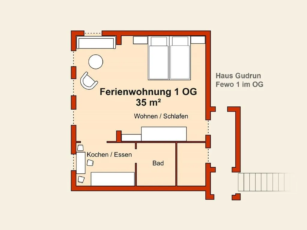 Stranddistel, Haus Gudrun: Whg. 1 Zinnowitz - Grundriss