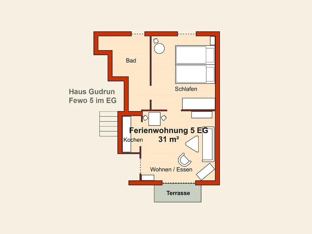 Stranddistel, Haus Gudrun: Whg. 5 Zinnowitz - Grundriss