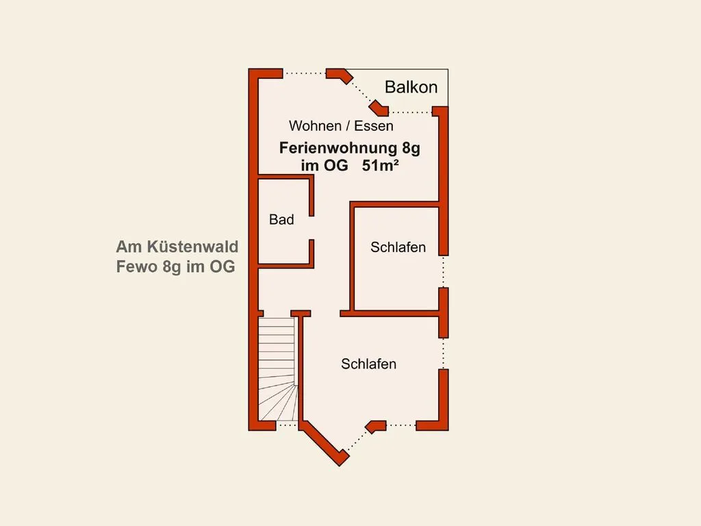 Am Küstenwald, Whg. 2 OG Zinnowitz - Grundriss
