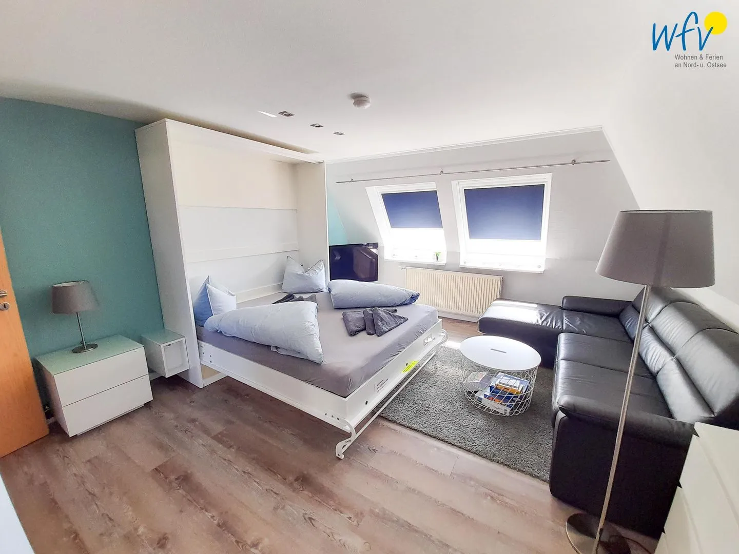 Strandhus Ferienwohnung Panorama Ausblick Borkum - Wohnzimmer